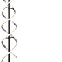 Moderne LED Stehlampe Sequence in gebürstetem Aluminium, spiralförmiges Design für Wohnraum.