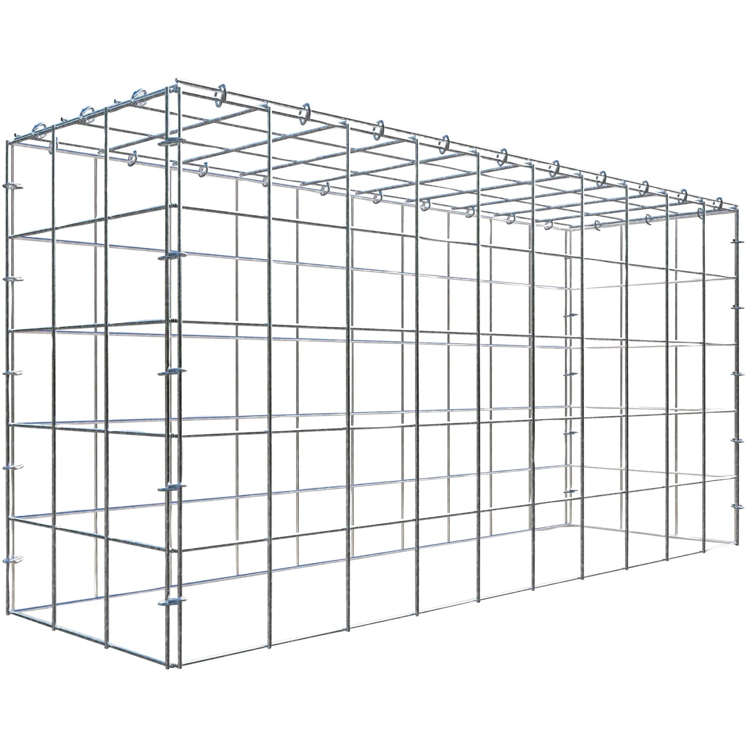 Gabiona C-Ring-Gabione-Anbaukorb Typ 3 50 x 100 x 30 cm Maschenw 10 x 10 cm