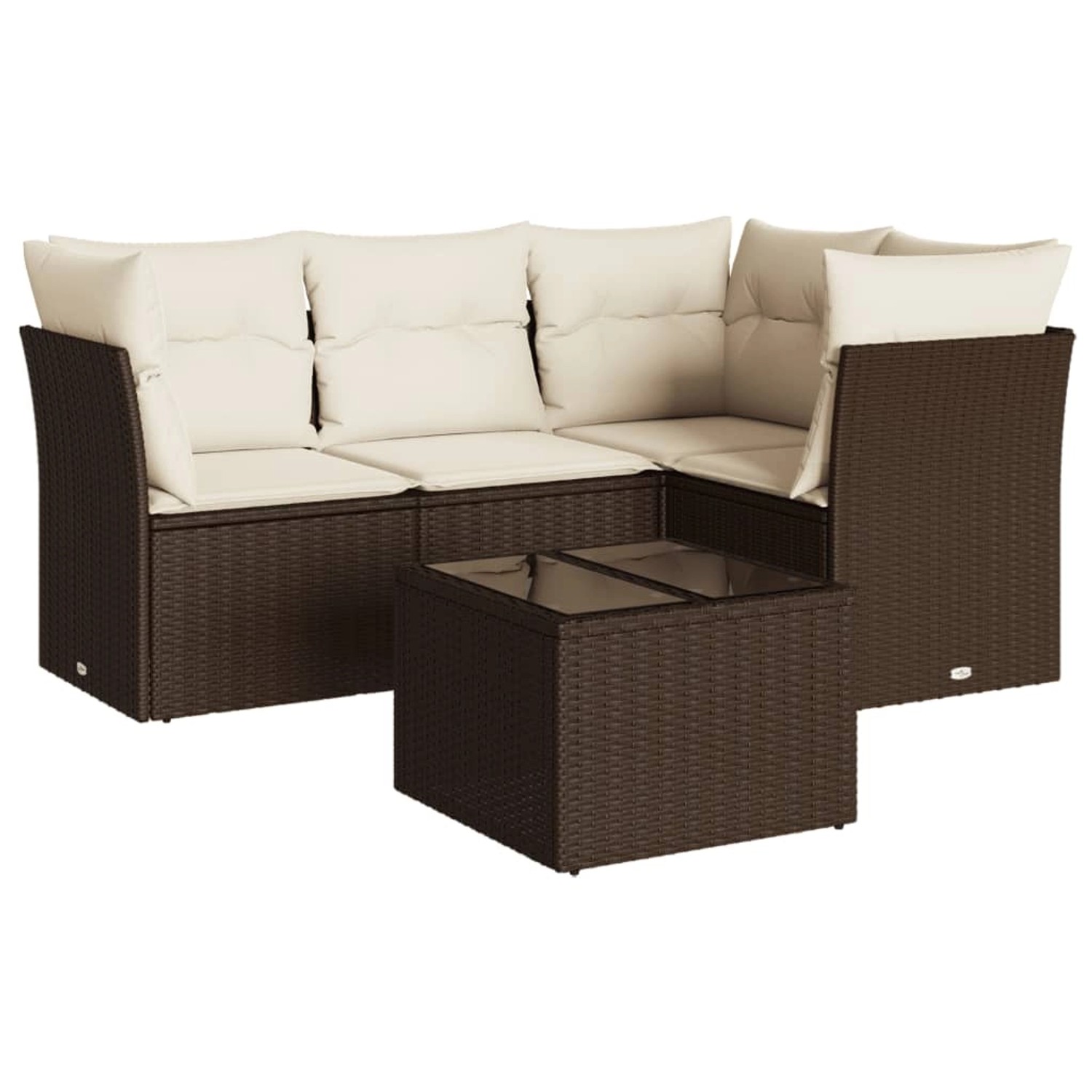 vidaXL 5-Tlg Garten-Sofagarnitur mit Kissen Braun Poly Rattan 3249432 günstig online kaufen