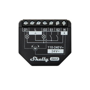 Shelly Relais Rollladenaktor Unterputz 2PM Gen3 Schwarz