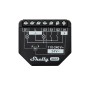 Schwarzer Shelly Relais Rollladenaktor 2PM Gen3 für die Hausautomation.