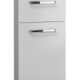 Pelipal Hochschrank in Weiß mit zwei Schubladen und Chromgriffen als Teil des Badmöbel-Sets Quickset 312.