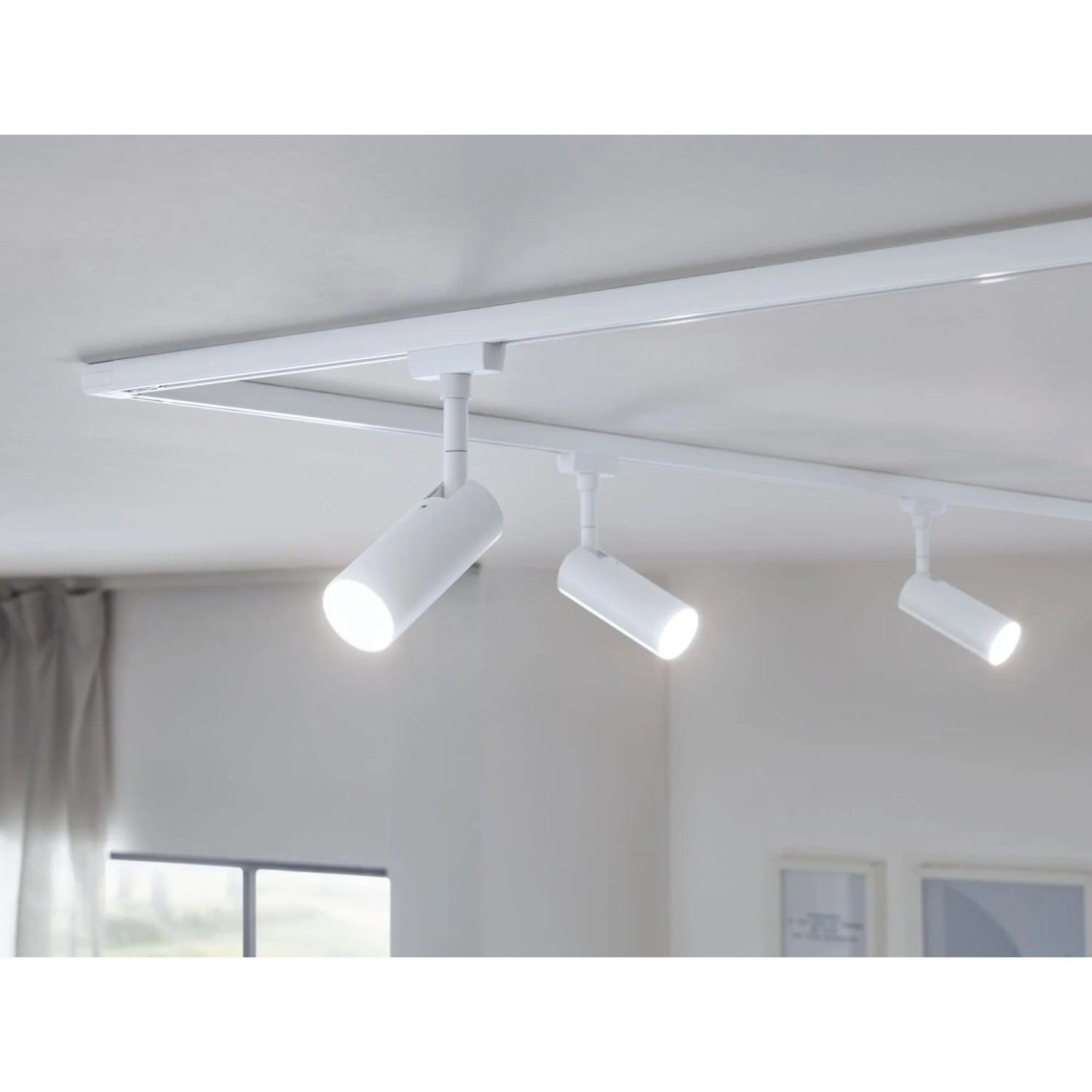 Paulmann URail LED-Schienenspot Tubo, signalweiß, neutralweißes Licht, flexible Ausrichtung.