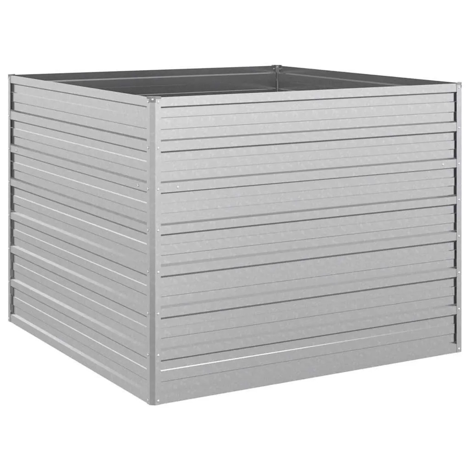 vidaXL Garten-Hochbeet 100x100x77 cm Verzinkter Stahl Silber 316883