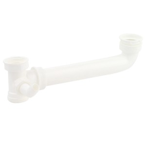 Kirchhoff Doppelspültisch-Ablaufverbindung, weißer Kunststoff, 47,8 mm (1 1/2) x 40 mm.