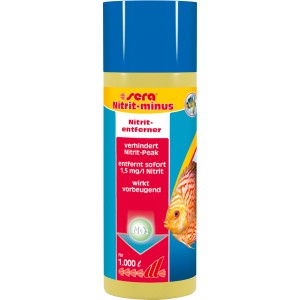 Sera Nitrit-minus Wasseraufbereiter für 1000 l Aquarium, zur schnellen Nitritentfernung.