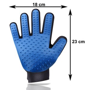 Blauer Heim Fellpflegehandschuh (23x18cm) für Hunde und Katzen.