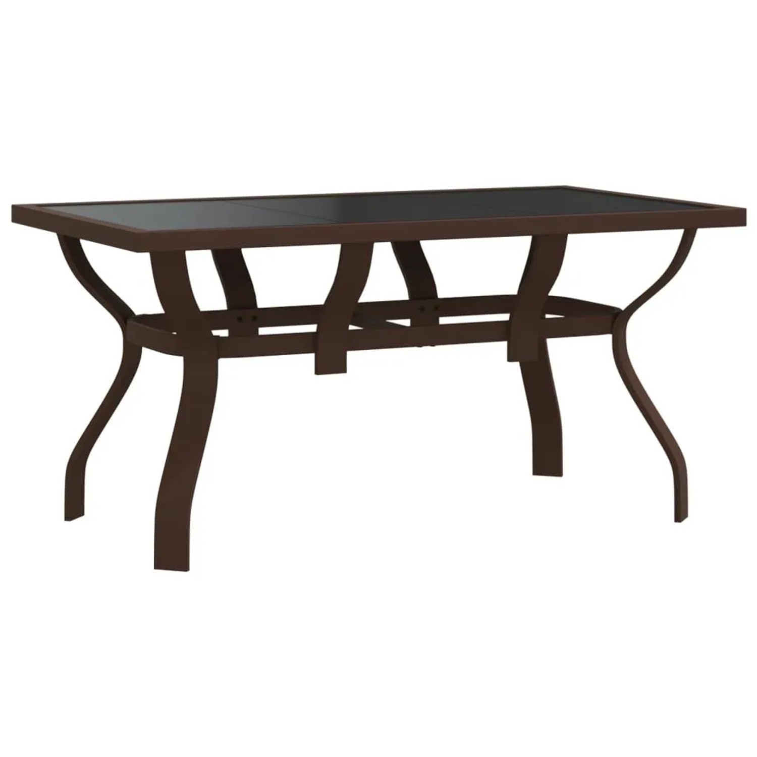 Furnicato Gartentisch Braun Und Schwarz 140x70x70 Cm Stahl Und Glas