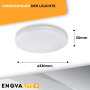 ENOVALITE LED Deckenleuchte, runde Badleuchte, 30W, 4000K, Ø330mm, weiße Feuchtraumlampe.