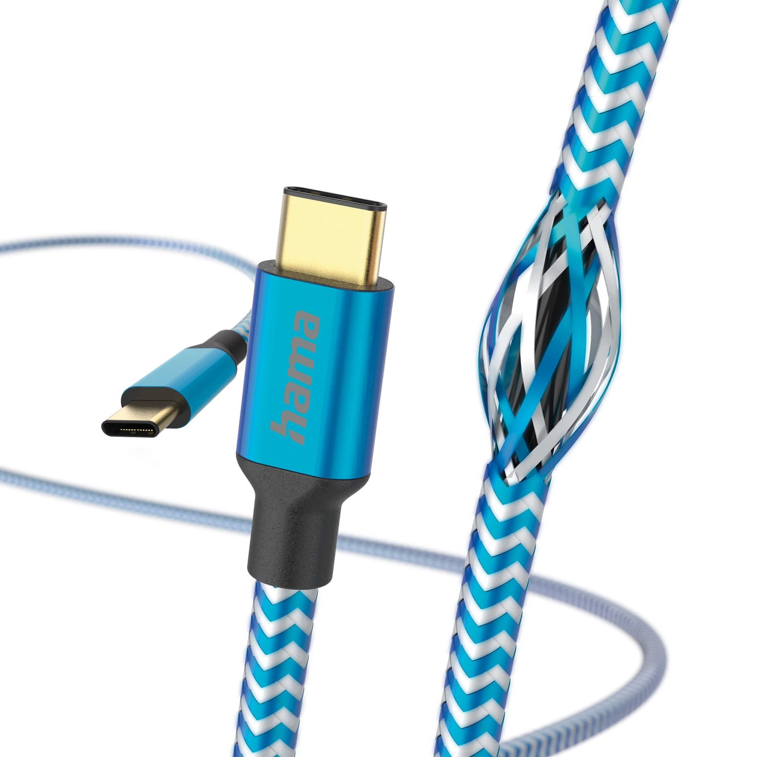 Image of Hama Ladekabel Reflective USB-C 1,5 m Nylon Blau