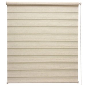 Sol Royal Doppelrollo SolDecor DL2 115x150cm Leinen, beige Rollo mit horizontalen Streifen.