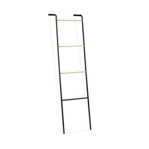 Relaxdays Handtuchleiter Eisen Schwarz Anlehnbar 160 cm x 40 cm x 26 cm 1,5 kg