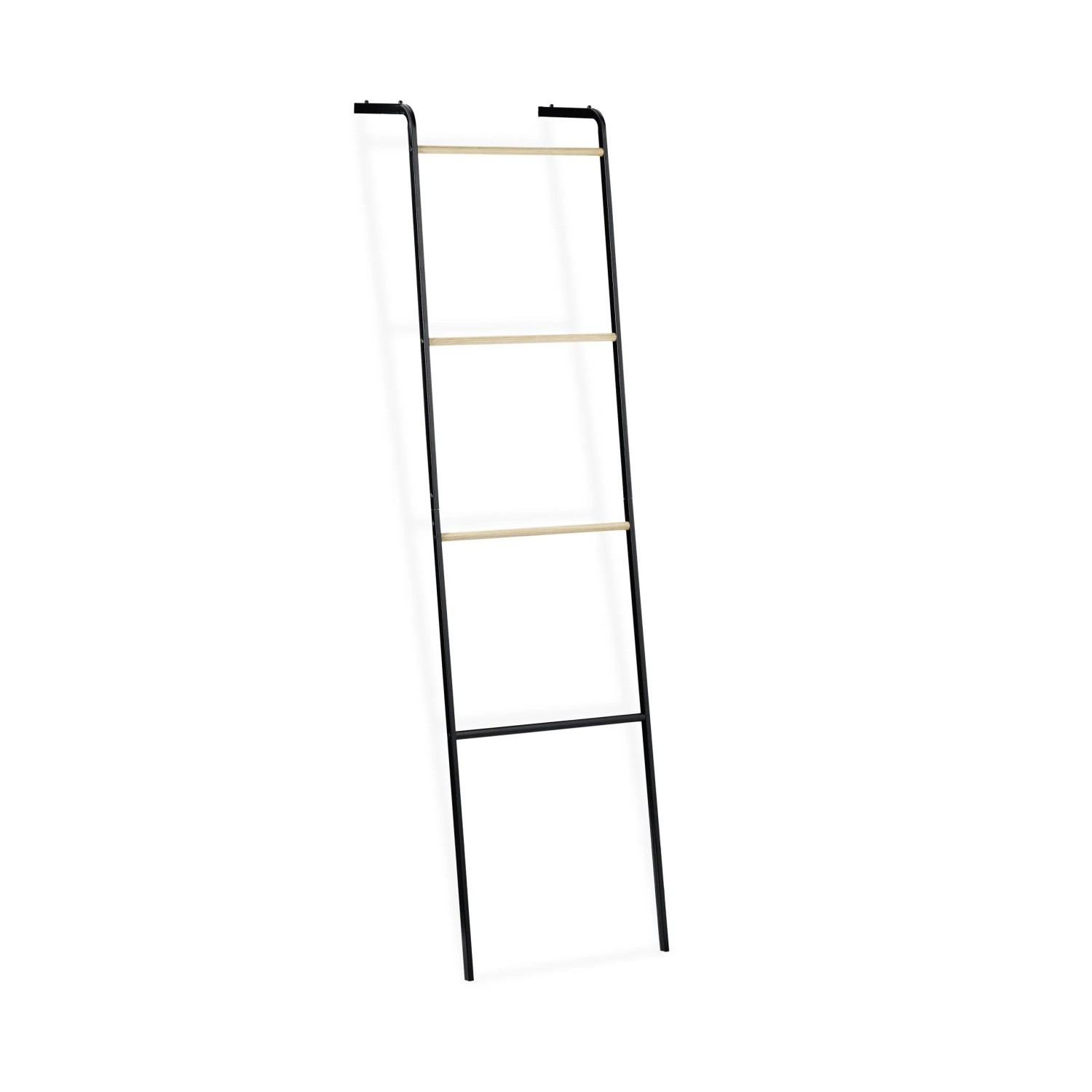 Relaxdays Handtuchleiter Eisen Schwarz Anlehnbar 160 cm x 40 cm x 26 cm 1,5 kg