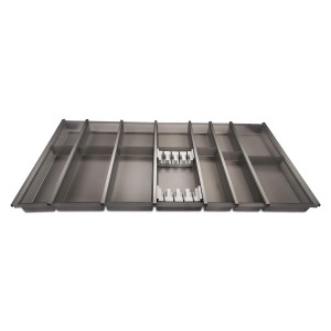 SOTECH Cuisio Besteckeinsatz 1000 mm Höhe 55 mm Transluzent Graphitgrau mit Messerblock