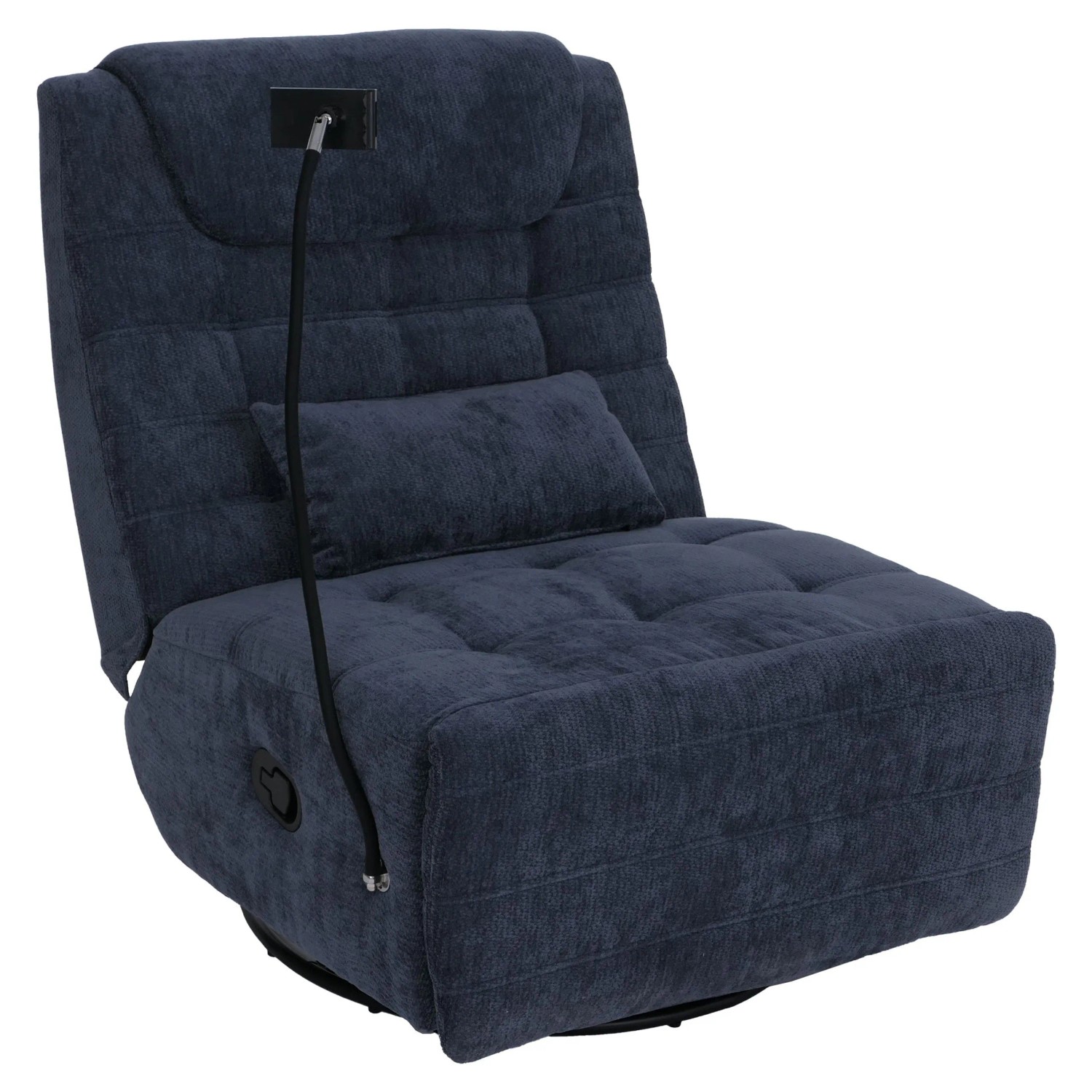 MCW Relaxsessel P92 Drehbar Kippfunktion Handyhalterung Stoff Blau