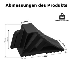 Wiltec 2X Unterlegkeile 21X8,75X10Cm Bremskeil 2T Hdpe Anhänger Wohnmobil Keil