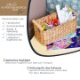 HMF 37279-30CM Aufbewahrungskorb Badezimmer Korb Geflochten Wasserhyazinthe Holzgriffen 30 x 15 x 13 cm_2