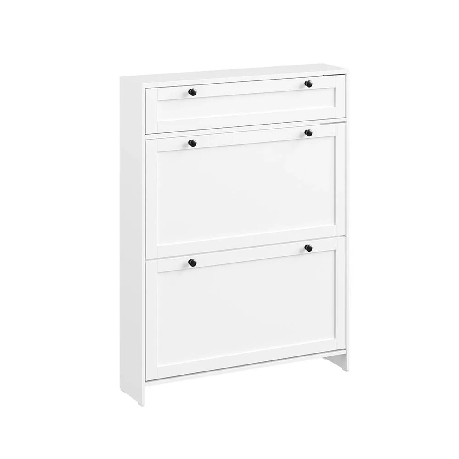 SoBuy Schuhschrank Schmal Schuhkommode mit Schublade und Klapptüren Weiß 80 günstig online kaufen