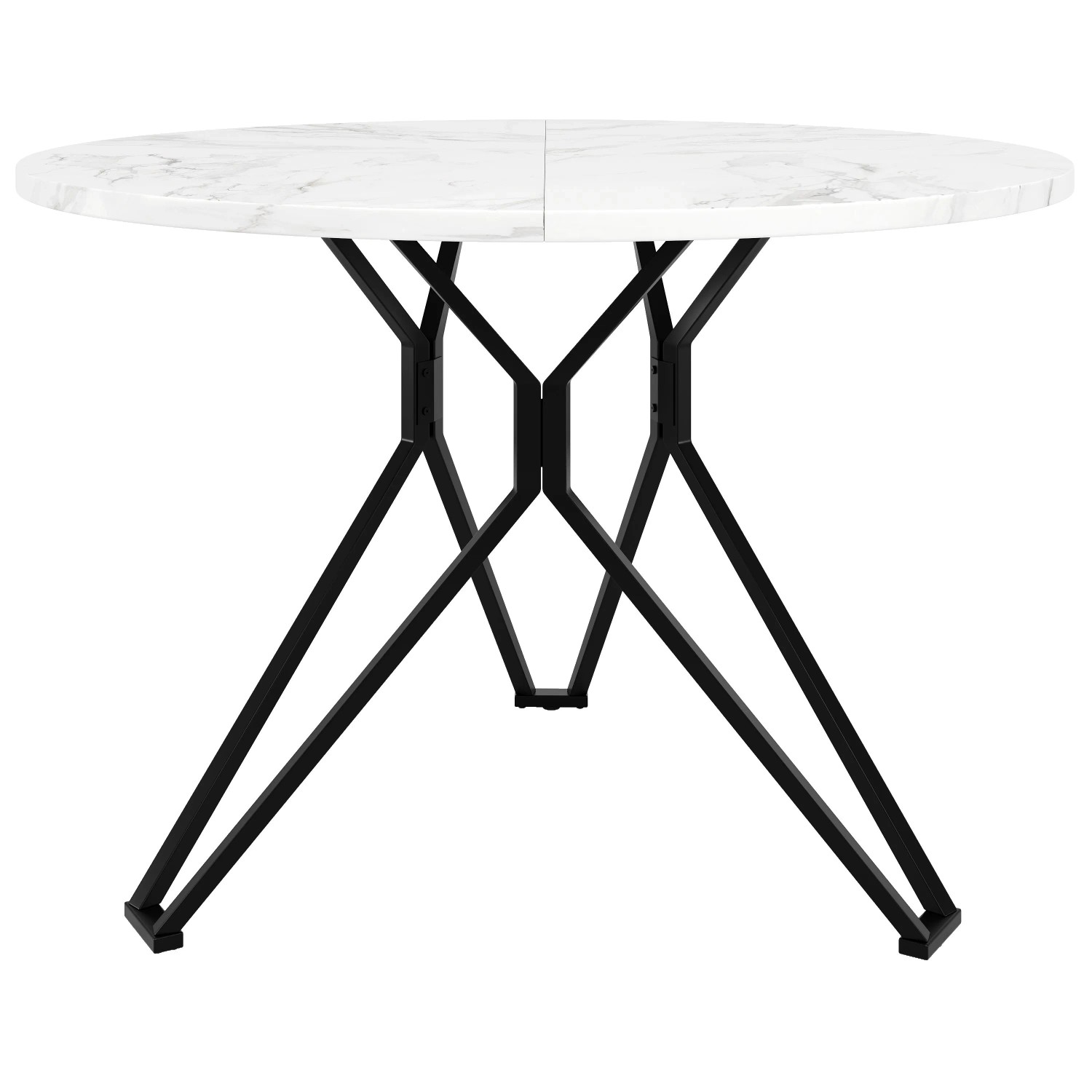 okwish Runder Esstisch Küchen-Esstisch Couchtisch für 4 Personen 80 × 80 cm Schwarz