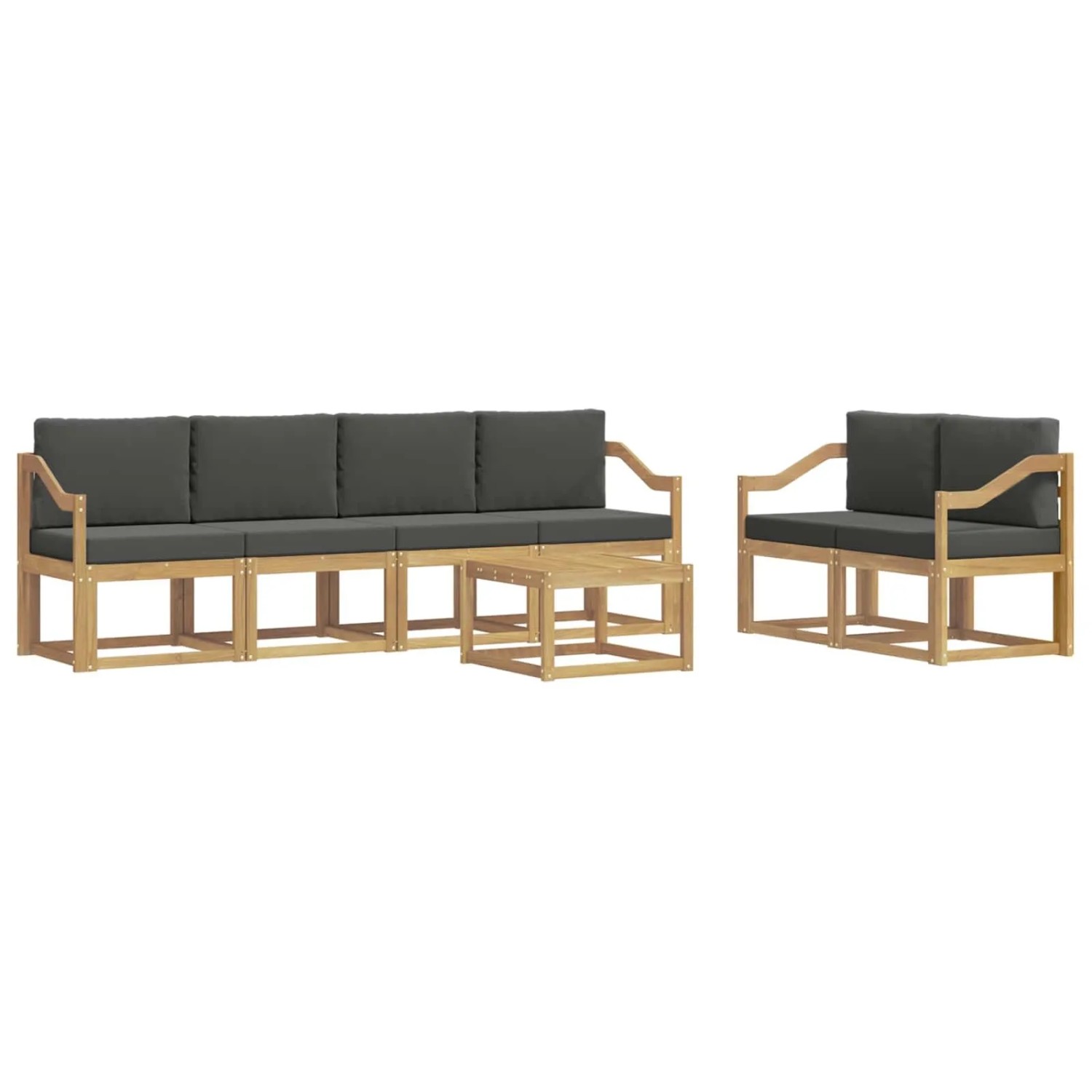 vidaXL Outdoor-Sofagarnitur mit Kissen 7-Tlg Weiß und Anthrazit 3387296