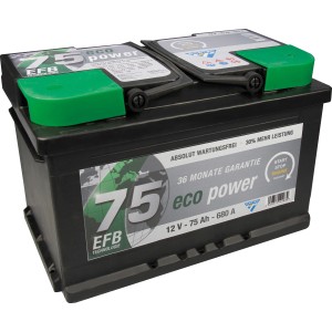 Cartec Starterbatterie Eco Power 75 Ah