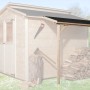 Weka Schleppdach Typ 4, 80x200 cm, naturbelassen, als Holzlager am Gartenhaus.