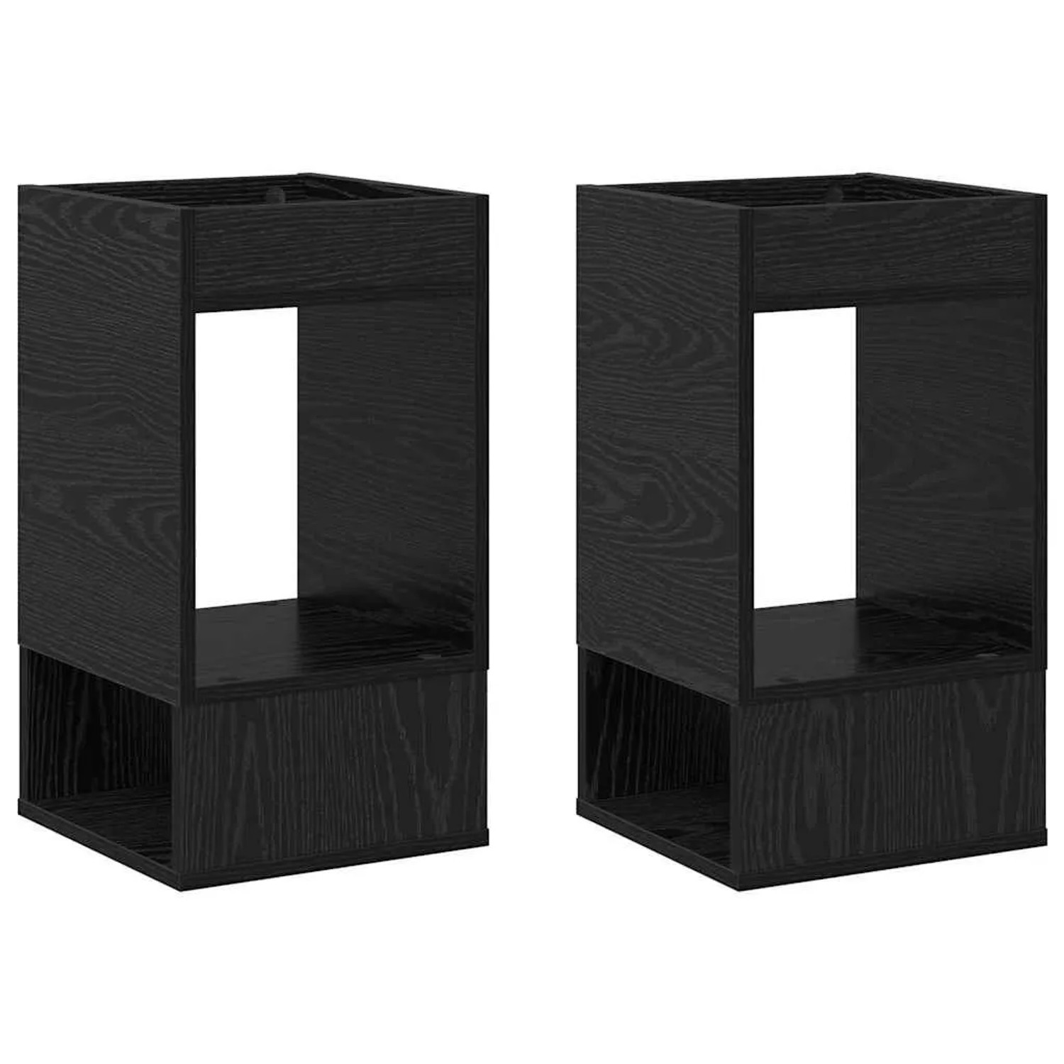 vidaXL Beistelltisch 2 Stk Schwarz Eichen-Optik 30 x 30 x 56 cm 890931