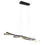 Moderne Trio LED-Pendelleuchte Blaze, 1-flammig, in Schwarz und Messing matt, 107,5 cm breit.