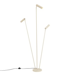QAZQA Moderne Stehleuchte Beige 3-Lichter GU10 35mm Thomas