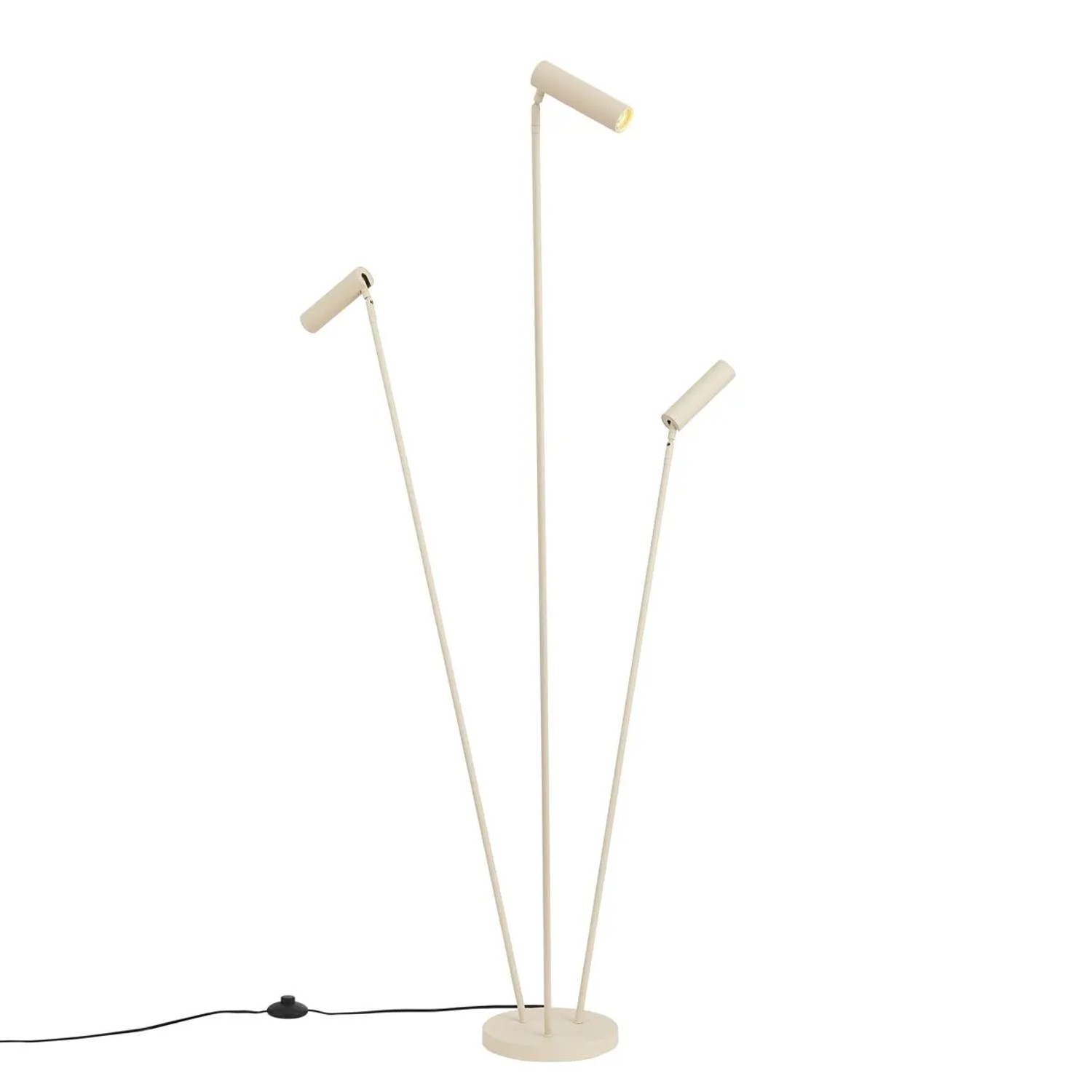 QAZQA Moderne Stehleuchte Beige 3-Lichter GU10 35mm Thomas