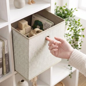 Sekey Aufbewahrungsbox 6er Set Beige Stoffboxen Faltboxen aus Vliesstoff mit Griff Faltbare Organizer Boxen für Schrank und Regal Kleidung