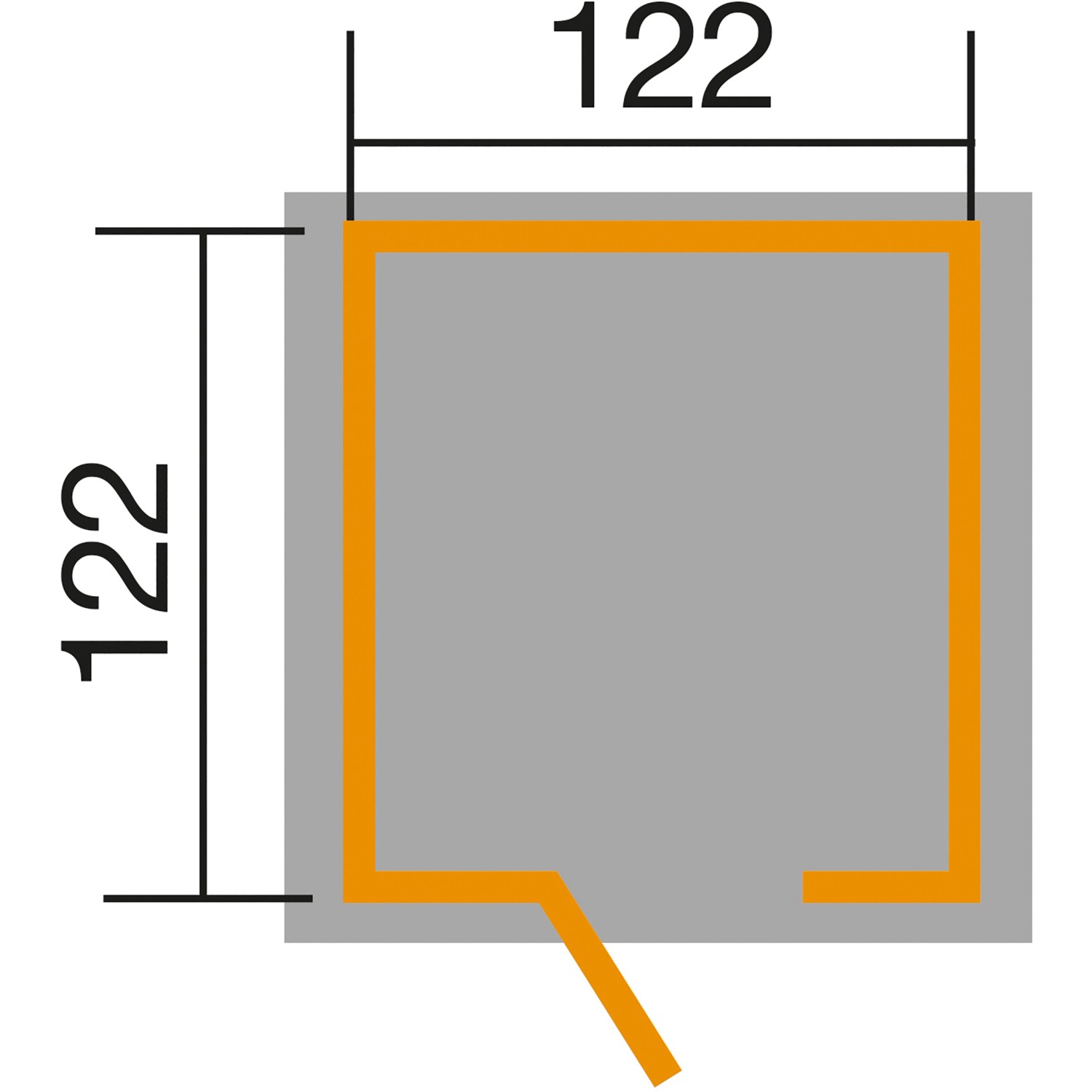 Grundriss Weka Drachenhöhle Tabaluga: 122x122 cm, Spielhaus für Kinder.