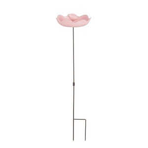 Vogeltränke von Mica Decorations, Ø 20,5 cm, rosa, für Gartendekoration. Sortierung zufällig.