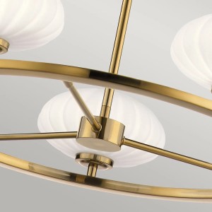 Licht-Erlebnisse Kronleuchter mit LED G9 Leuchtmittel Ø 71 cm Metall Glas in Gold Weiß 3000 K IP44