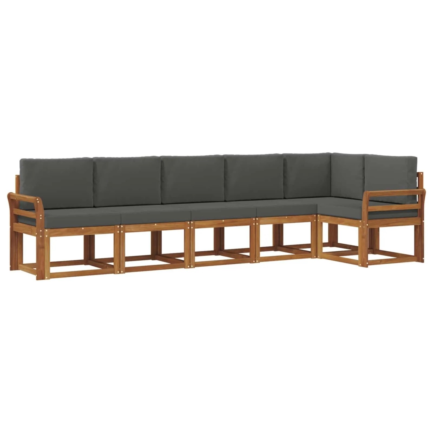 vidaXL Outdoor-Sofagarnitur mit Kissen 6 Stk Natur und Anthrazit 3366465