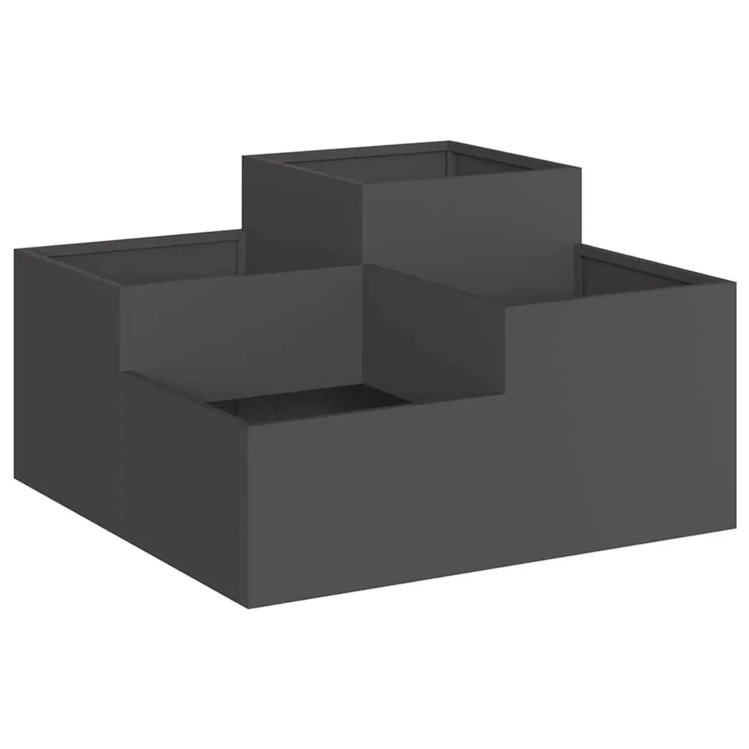 vidaXL Gartenblumentopf Schwarz 80 x 80 x 48 cm Stahl 865841