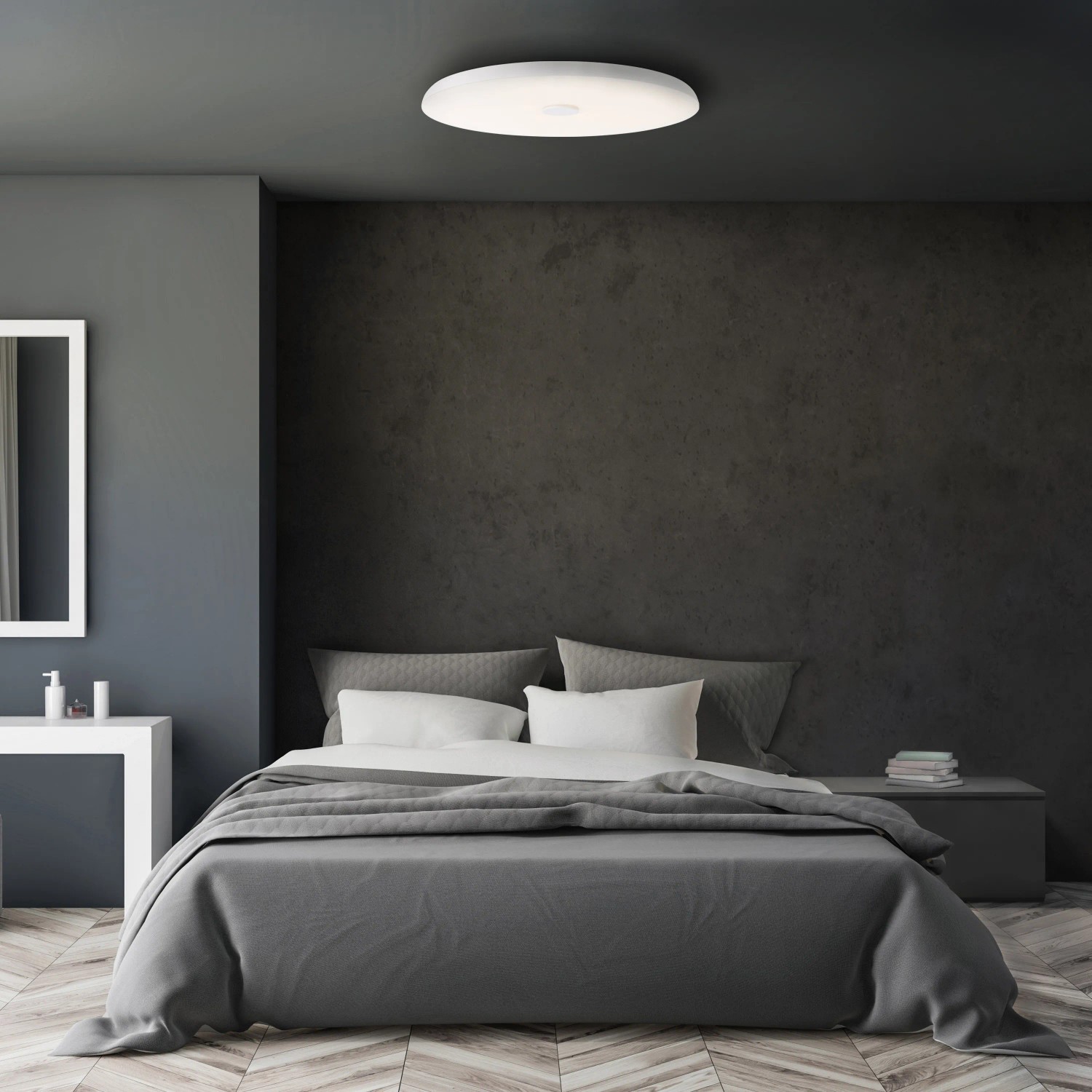 Moderne Deckenleuchte Aus Acryl, Weiß – Für 1x E27 Bis 60 Watt, 44 Cm Durchmesser