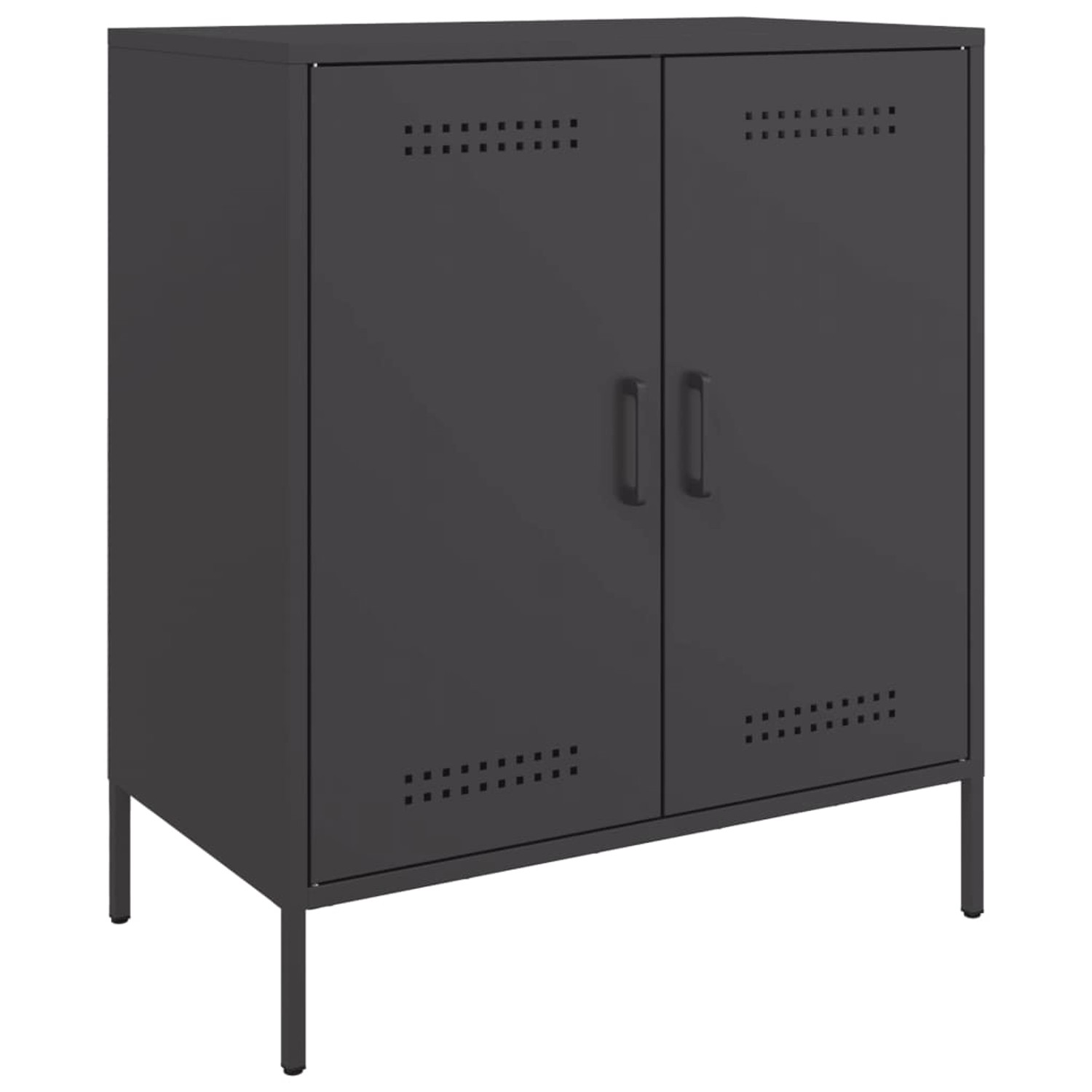 vidaXL Sideboard Schwarz 68x39x79 cm Stahl 842976 günstig online kaufen