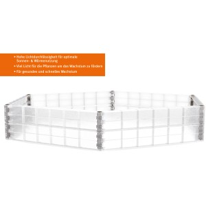 Garantia Wachstumsmodul Ergo XL für Hochbeete, transparentes Zubehör für optimales Pflanzenwachstum.