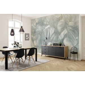 Komar Fototapete Beyond Botanic mit Pflanzenmotiv im Esszimmer.