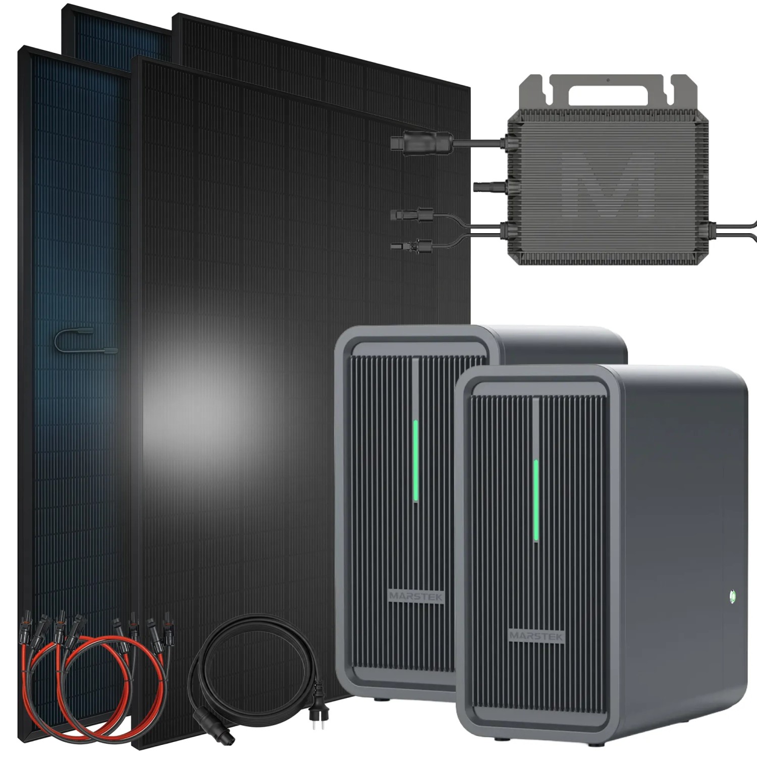 SUNNIVA Balkonkraftwerk 1840W mit 2 Marstek B2500-D 2,24kWh Solarspeicher Wechselrichter inkl.5m Kabel 4x460W Solarmodul...