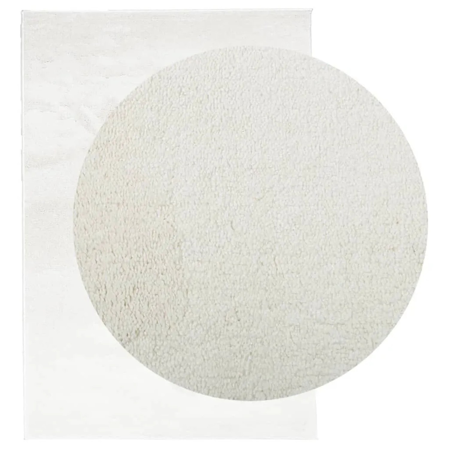 Cremefarbener vidaXL OVIEDO Kurzflorteppich (160x230 cm) mit Detailansicht der weichen, dichten Florstruktur.