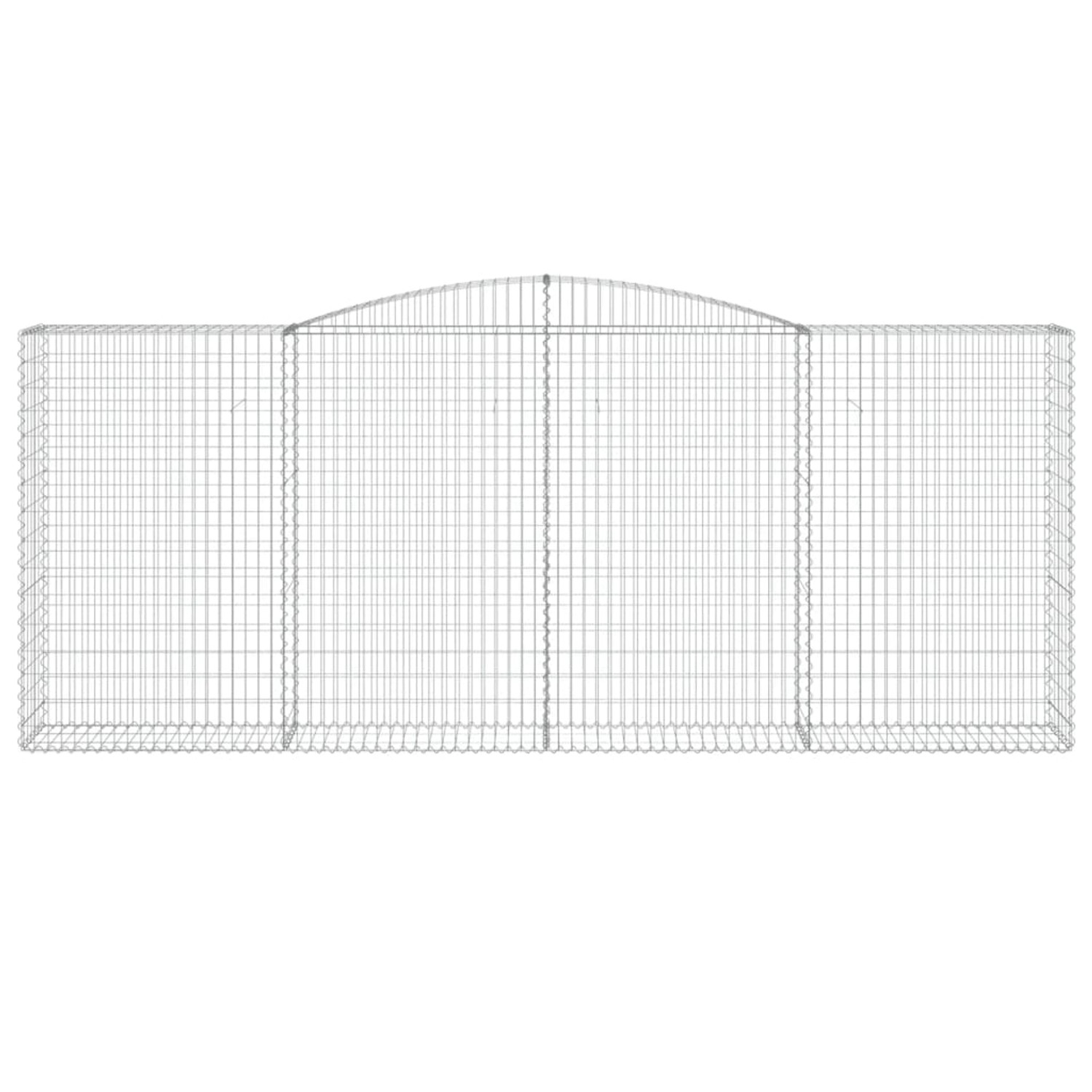 Set aus 10 Gabionen mit Hochbogen, 400x50x160/180cm, aus verzinktem Eisen für den Garten.