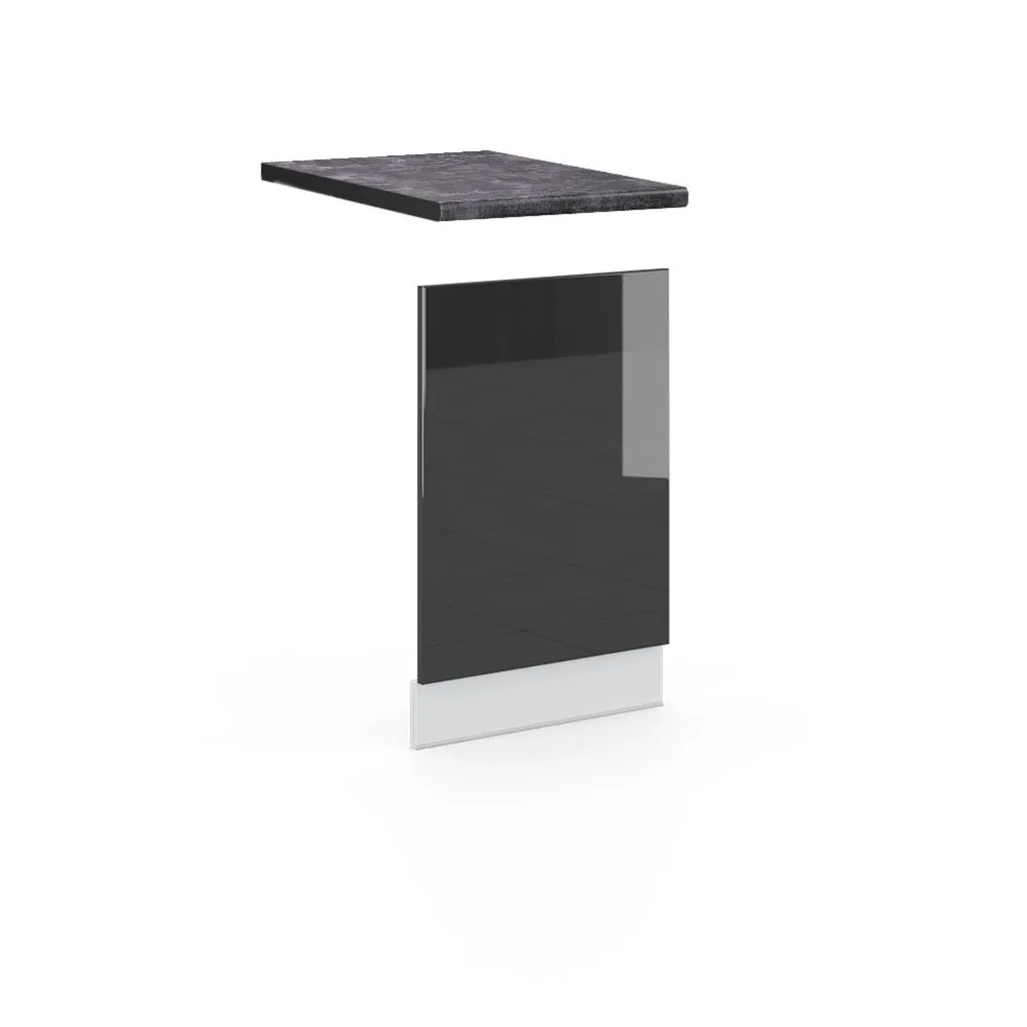 Vicco Frontblende Fame-Line Anthrazit Hochglanz Weiß 45 cm AP Anthrazit