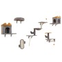 Costway Katzentreppe Kletterbaum 6 PCS Kletterwand Katzen Grau