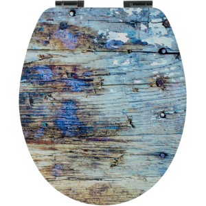 Sanitop-Wingenroth WC-Sitz Dekor Artholz mit Holzkern und Soft-Close-Automatik.