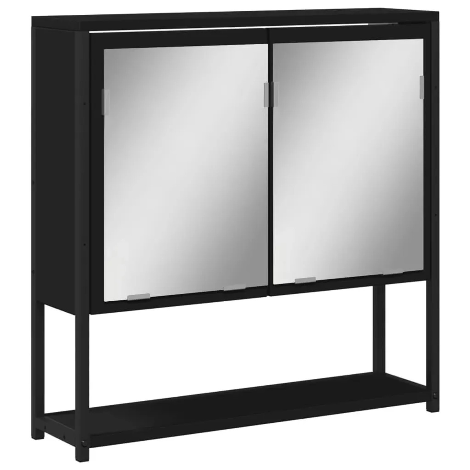 vidaXL Bad-Spiegelschrank Schwarz 60x16x60 cm Holzwerkstoff 842421 günstig online kaufen