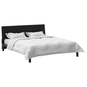 Weiße vidaXL Bettdecke aus Polyester, 260x220 cm, mit gestepptem Design auf schwarzem Bett. Ideal für Schlafzimmer.