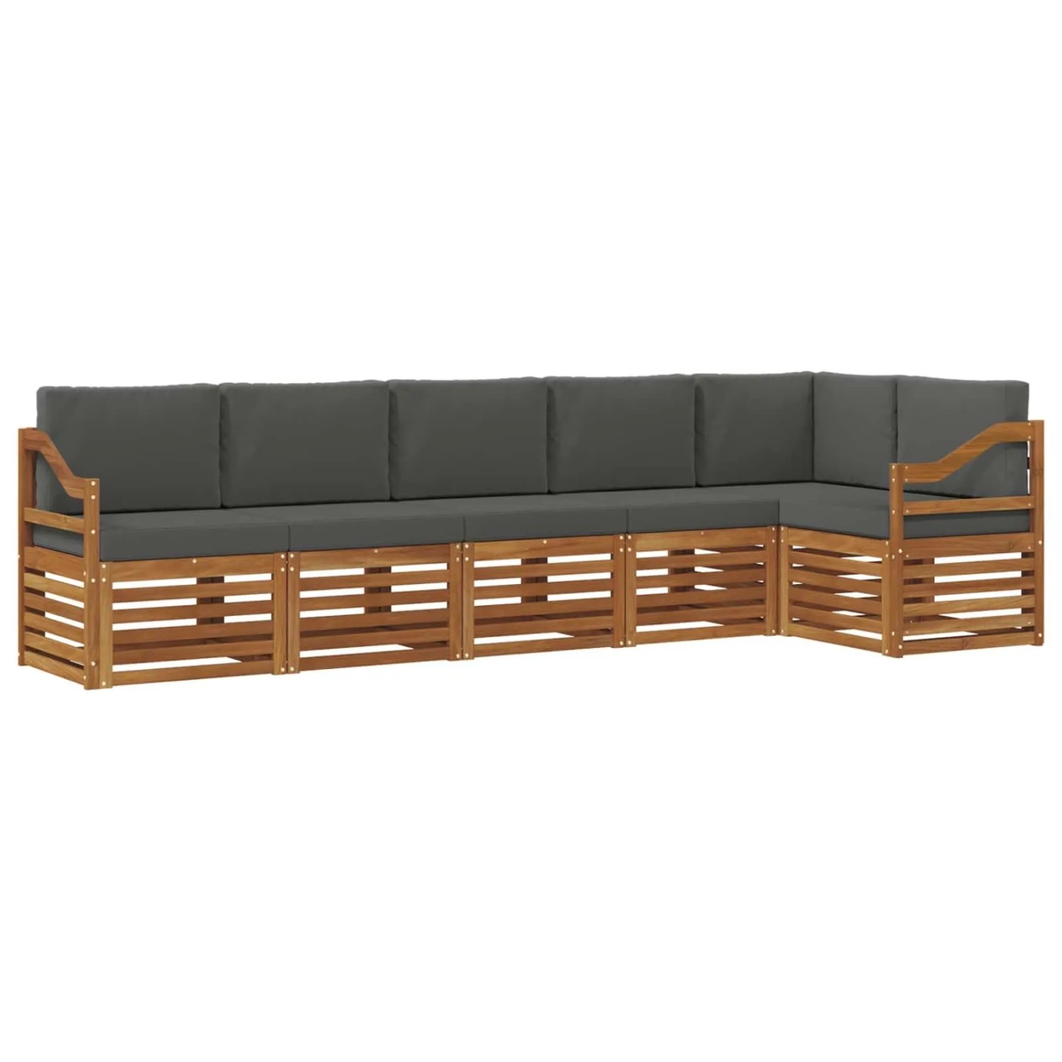 vidaXL Sofagarnituren 6 Tlg Natur und Anthrazit Massivholz Akazie 3374907