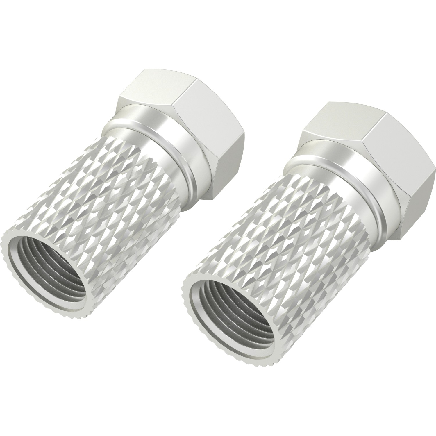 Hama Antennen-Adapter-Set F-Stecker 8 mm Schraubbar Silber 2 Stück